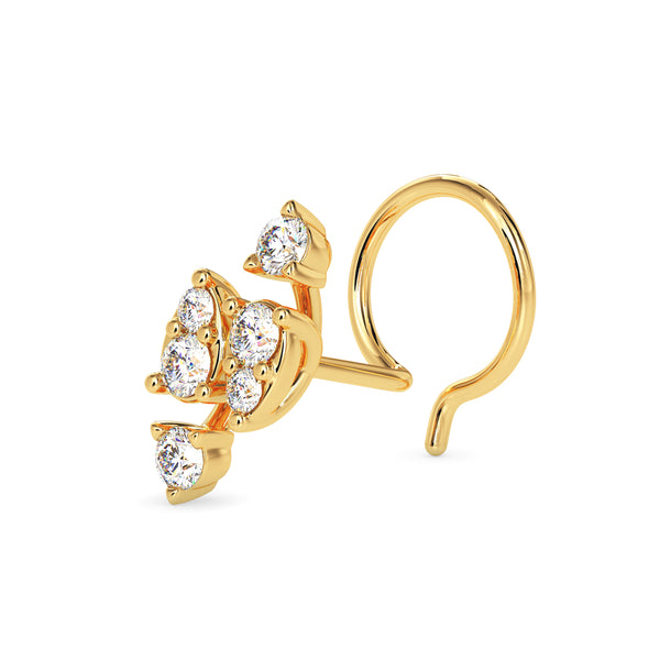 Cross Directional Nose Pin