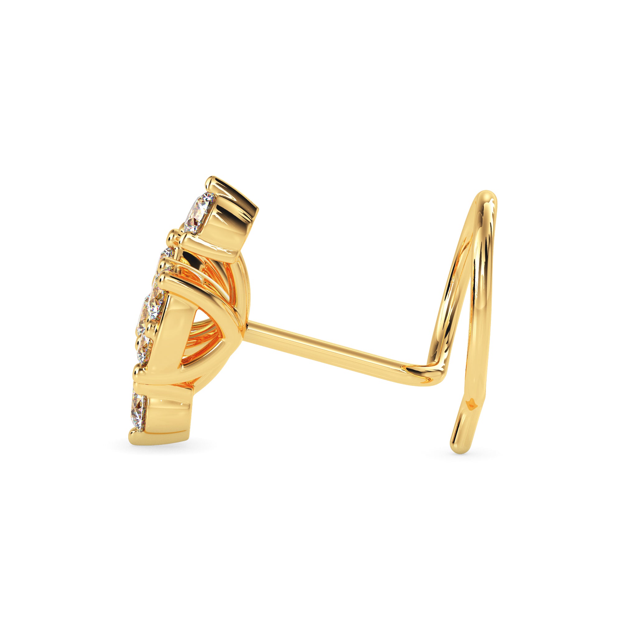 Cross Directional Nose Pin